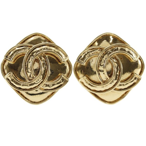 CHANEL Gold Coco Mark Earrings - Picture 1 of 7